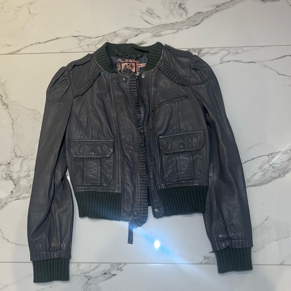 Genuine leather jacket size XS juicy couture vintage